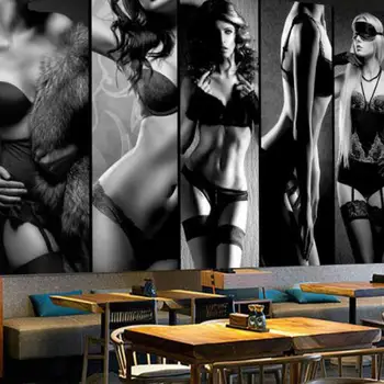 Moderno Europeu e Americano garota sexy foto café bar restaurante corredor, sala de estar, quarto, mural de parede personalizado tamanho do PVC