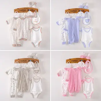 Novo Bebê Recém-nascido Meninos, Meninas T-shirt de Algodão E Calças Chapéu de Roupas Conjunto de Roupa de