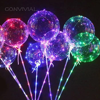 10pcs/lot Lidar com Led Balão Transparente Casamento Bobo Balões de Festa de Aniversário, Decorações de Natal das Crianças Brinquedos Bola de Luz de LED