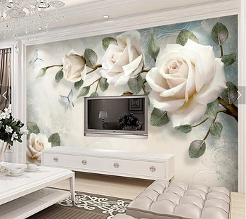 Personalizado papel de parede floral,moderno, simples, pintados à mão pintura a óleo da flor mural para a sala de estar, quarto PLANO de fundo de papel de parede