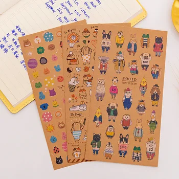 48 pcs/muito Criativo Animal Adesivos Bonito Decorativa de papel de carta Adesivo de Scrapbooking DIY Diário Álbum Stick Rótulo