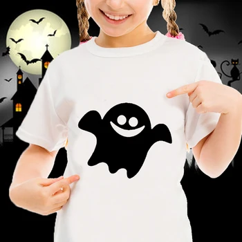 T-shirts Crianças Roupas de Menina Mãe de Crianças Roupas infantis, Camisetas Frete Grátis Verão Mangas Curtas Aconchegante Fantasma