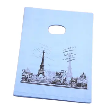 20*25cm de Luxo Europeu Torre Eiffel, o Plástico de Embalagem de Presente, Sacos Sacchetti Regalo Para o Natal 50pcs