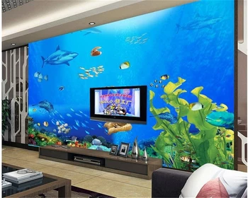 Beibehang 3d murais de parede papel de parede para O mundo subaquático Fashion TV pano de fundo murais de sala de estar, quarto murais de foto 3d papel de parede