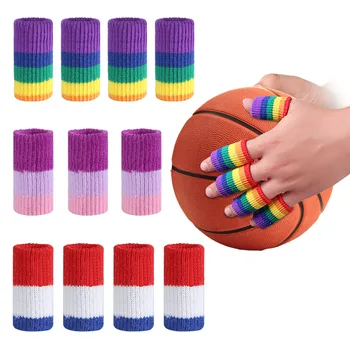 10pcs Elástico Esportes Dedo Mangas Artrite Suporte de proteção para os Dedos Exterior Basquetebol, Voleibol de Proteção de Dedo dor releif
