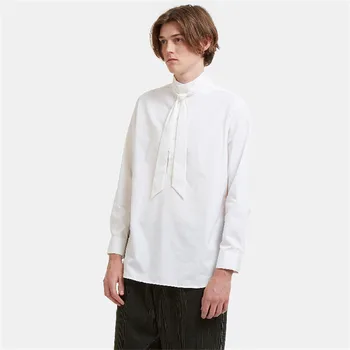 2022 de design Original, lenço de pescoço solto camisa de manga longa masculina pista M-6XL! Oversized camisas masculinas