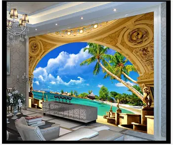 Personalizado com foto de papel de parede 3d murais de parede papel de parede Atmosférica 3 d palácio paisagem de fundo, papéis de parede decoração sala de estar