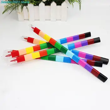 12 Cores de Seda Aluno Deslumbrante de Plástico para Crianças, Pintura Graffiti Bala de Costura Lápis de cor 1 PC 
