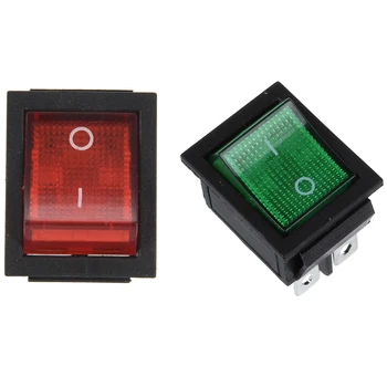 2 Pcs de 4 Pinos DPST ON/OFF pressão No Interruptor, a Luz Vermelha e Verde Luz