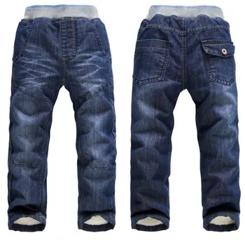 Chegada Nova Meninos Jeans Casual Jeans De Inverno Grosso Jeans Hot Pants Crianças De Moda De Algodão, Calças De Inverno