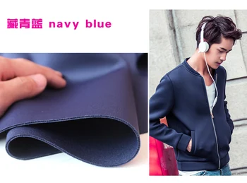 Azul marinho Interlayer Espaçador Tecido Spandex Tecido Tecido de Malha Saia Casaco de Ternos de roupa de 60 cm de largura Vendidos Pelo estaleiro