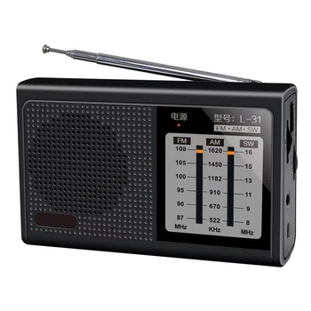 Mini Portátil de Banda de Rádio Portátil Recarregável USB FM AM SW Retro alto-Falante Dispositivos Com Antena Retrátil L-31