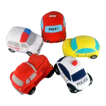 Brinquedos de pelúcia Bonito Carro Branco Ambulância, Carro de Polícia Vermelho Postar Carro Amarelo Pequeno Criativo 3D Brinquedo de Pelúcia de Decoração de Casa de Bonecas Kawaii Presentes