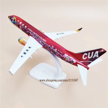 20cm de Liga de Metal Air China UNITED Airlines Boeing 737 B737 Airways Cartoon Rei Macaco Fundido Avião aeromodelo Avião
