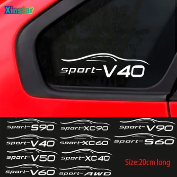 2Pcs janelas do carro adesivo para Volvo S60 XC90 V40 V50 V60 S90 V90 XC60 XC40 T6 AWD Acessórios