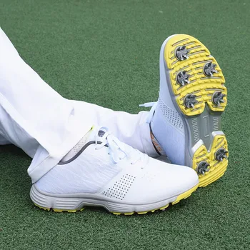 Profissional de Homens, de Sapatos de Golfe de Golfe Impermeável Tênis para Homens Exterior Anti Derrapante Golfistas Sapatos de Luxo Golfistas Calçados Masculino