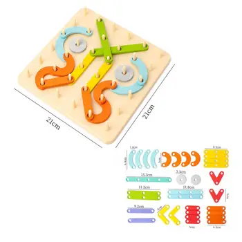 1 Conjunto de Jogo de Cérebro de Moda Engrossado Bebê de Brinquedo Gráficos Geométricos Pegboard Quebra-cabeça para Criança Brinquedo Quebra-cabeça Madeira Puzzle