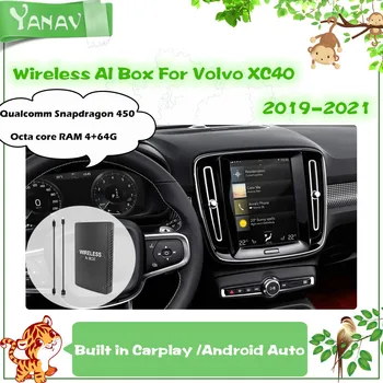 O Android Mini sem Fio AI de Caixa Para a Volvo XC40 2019-2021 Carro Smart Caixa de Plug and Play do Google, Netflix Vídeo Octa core com Carplay