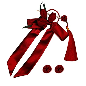 Estilo de cabelo Acessórios Brincos Conjunto com uma Elegante gravata borboleta Borla Metal Enfeites para Aniversário, Presente do Dia dos Namorados