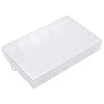 Brinco Caixa de Armazenamento de Caixa de Jóias de Armazenamento de Caixa de Plástico Transparente 36 Compartimentos Com Tampa E Ajustável Partição(1Pcs)