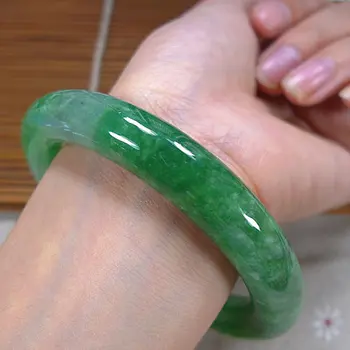 Zheru jóias naturais Birmanês jade 54-64mm verde pulseira, elegante jóias da princesa, o melhor presente que