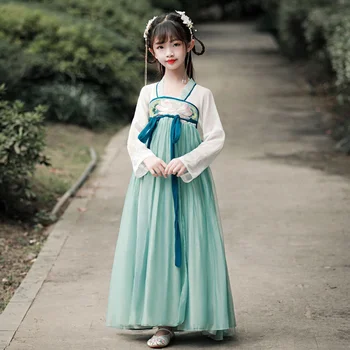 Crianças Hanfu Chinês Antigo, Tradicional Dança Folclórica Performance Em Palco De Show De Fantasia De Menina Retro Cantores Princess Fairy Dress