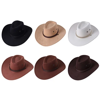 Homens de Chapéu de Cowboy com o Queixo Ajustável Corda de Aba Larga Estilo Vintage, Acessórios de Vestuário, de 2022, a Nova Moda