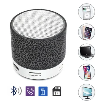 O Orador de Bluetooth Mini alto-Falante sem Fio Crack LED USB do Cartão do TF do Subwoofer de MP3 Portátil de Som sem Fio de alto-Falante para o Telefone Móvel