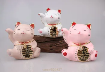 Dobradiças De Jóias Caixa Do Trinket Bonito Japão Sorte, Gato Do Dinheiro, Sorte Do Gato Chinês, Japonês Estátua Sorte Gato Collectible Figurine