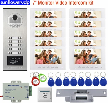 De 8 A 12 Monitores De Vídeo Porteiro Controle De Acesso-Chave Para Intercomunicação De 7