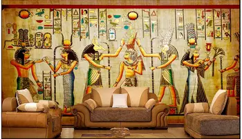 Personalizado com foto 3d papel de parede Não tecido mural celebração dos antigos egípcios 3d murais de parede papel de parede decoração quarto de pintura