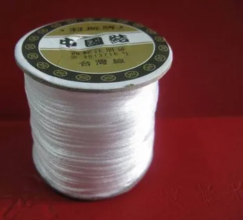 Moda 80M *1mm de Cetim Branco de Nylon Chinês Nó Bracelete Tecido /Beading/ /Thread Cabo Para DIY Jóia Colar Pulseira Z1177
