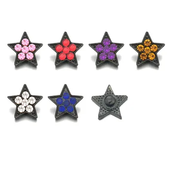 Cristal estrela de Cinco pontas 010 Snap Jóias Strass, Metal Botões de Ajuste de 12mm Snap pulseiras, Brincos colar Para mulheres