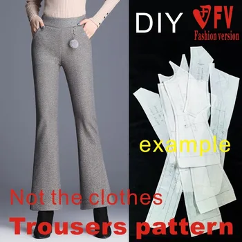 Roupas de padrões de tecido elástico versão coreana do micro-queimado calças calças de senhora 1:1 corte os desenhos do projeto BCK-49