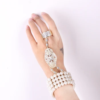 De luxo, jóias de Noiva popular Bella Moda, O Grande Gatsby, pulseira de Noiva, Dama de honra da pulseira do Trecho Pulseira de pérolas Definido por Wo