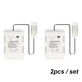 2 PCS Tuya wi-Fi Inteligente de Temperatura e Umidade Módulo Switch de Sensor Único Relé de Saída do Controlador Para a página Inicial do Google Assistente do Alexa