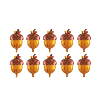10Pcs Bolota Balões Folha de Outono Bolota Balões Para chá de Bebê Aniversário Cair de ação de Graças Decorações do Partido