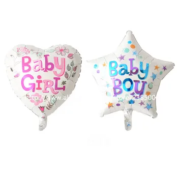 atacado 50pcs/lote 18 polegadas em forma de coração de menina e a estrela de bebê meninos e meninas de aniversário da folha de balão de festa decoração de suprimentos