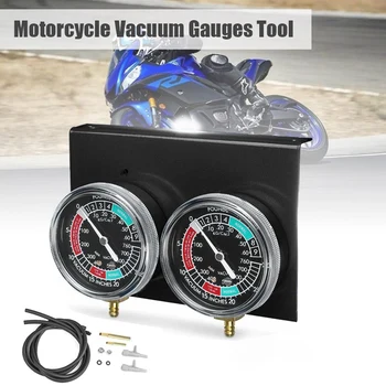 1set Motocicleta Carburador Sincronizador de Vácuo, Medidores de Ferramenta de Hidratos de carbono, o Manómetro de Vácuo Balancer para Yamaha/Honda/Suzuki Preto