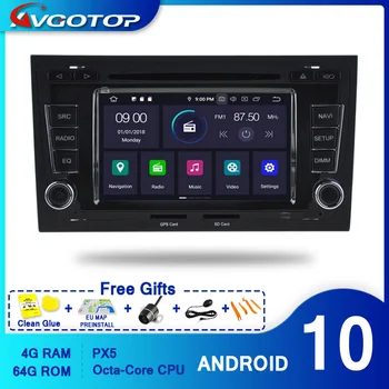 AVGOTOP Android 10 Auto Rádio para AUDI A4 / S4 / RS4 2002 2003 2004 2005 2006 2007 2008 RDS Carplay Carro GPS de Navegação