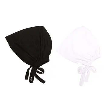 2 Cores de Mulheres de Lenço na cabeça Caps Véu Muçulmano Elástico Bandana Gorro Hijab Envoltório Legal Headwrap para a Cabeça de Câncer de Ciclismo do Crânio