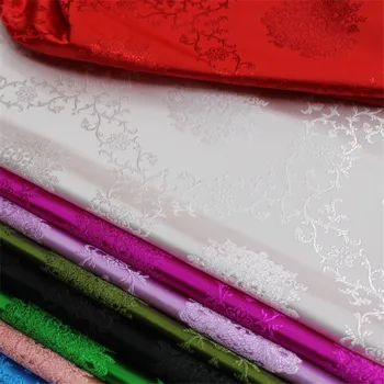 NEW47 Azul/Verde/Vermelho/Laranja/Branco Bordado Estilo Chinês Jacquard Brocado Tecidos Para o Vestido, Decoração DIY Materiais de Costura