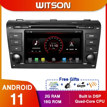WITSON Car Multimedia Player Estéreo GPS DVD de Navegação de Rádio Tela Android Android 11 Para MAZDA 3 2004-2009