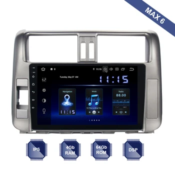 Dasaita Android 10 auto-Rádio de 2 Din com GPS Navi para Toyota prado 150 2010 2011 2012 2013 PX6 DSP IPS HDMI 4Gb+64Gb RDS WIFI USB RDS