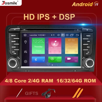 IPS 2din Android 11 do Carro DVD Player de Rádio Para Audi A3 8P S3 2003-2012 RS3 Sportback Multimídia de Navegação Estéreo chefe da unidade de DSP4GB