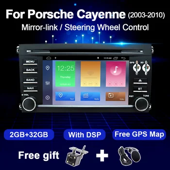 Android 10 auto-Rádio Multimédia Player Para o Porsche Cayenne GTS 2003-2010 No Traço de unidade de Cabeça 7 polegadas DSP WIFI 2 Din com GPS de Navegação