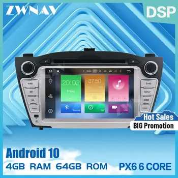 PX6 4+64 Android 9.0 Carro Player Multimídia GPS 2 Din Para Hyundai IX35 TUCSON 2009-2015 Canbus Auto Rádio Leitor de DVD BT unidade de cabeça