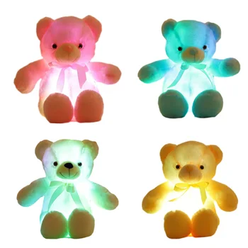 Luz Até Ursinho de Pelúcia Bonecas Dia de são Valentim Namorada Presentes LED Ursinho de Pelúcia, Brinquedos do Bebê Meninas, Brinquedos para Crianças, Presente de Aniversário