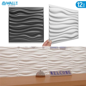 12pcs 30cm 3D do Painel de Parede auto-adesivos 3D adesivo de parede Alívio de Arte de Parede de azulejos de cerâmica molde Sala Cozinha, banheiro Casa