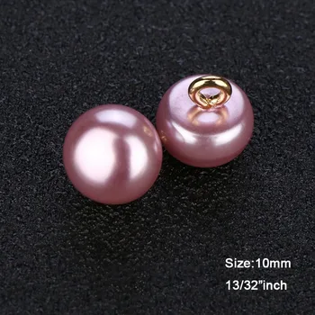 10pcs/lot Tamanho:10mm cor-de-Rosa Profundo Botões de Pérola Haste de Metal Cogumelo Botão para Vestuário Camisa de Costura, Decoração de Acessórios(SS-2586)